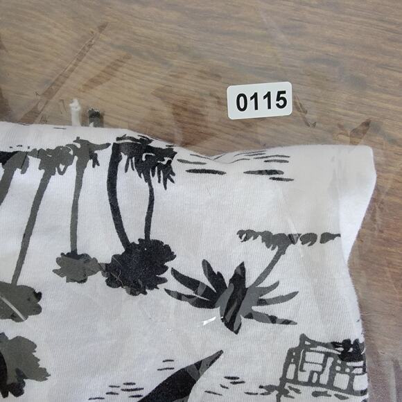 Lagaci Fringe Tank Top Women M Black White Tropical Palms Cover Up Casual Cotton - Picture 10 of 10